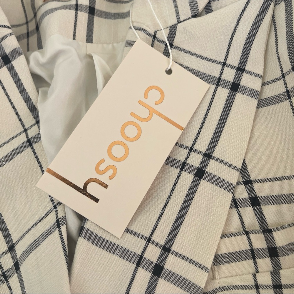 Choosy Double-Breasted Plaid Blazer size 2 - Picture 7 of 9